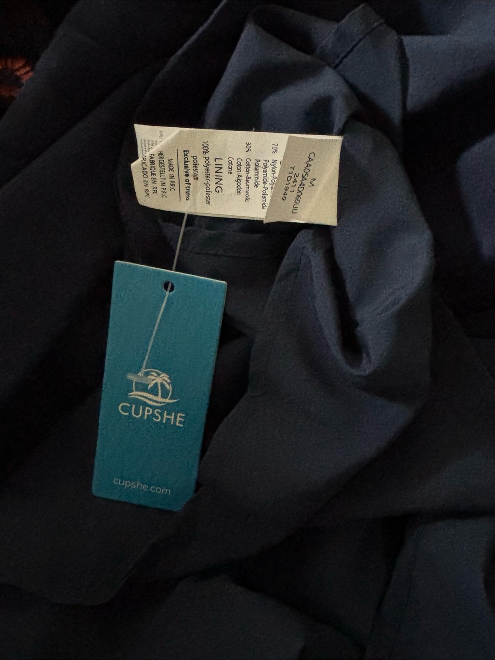 Cupshe Deep Navy V-Neck High-Low Midi Dress - Picture 8 of 10